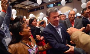 El Presidente Juan Manuel Santos a su llegada al VII Congreso Nacional del Partido Liberal, donde afirmó que el plebiscito debe ser el punto de inflexión para lograr un nuevo país.
