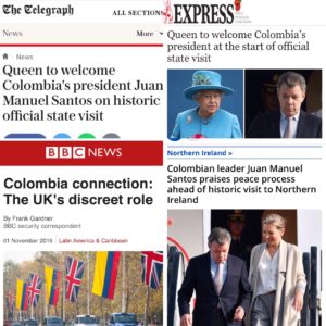 Prensa británica destaca que la Reina Isabel II recibe al Presidente de Colombia, Juan Manuel Santos, en histórica visita oficial de Estado